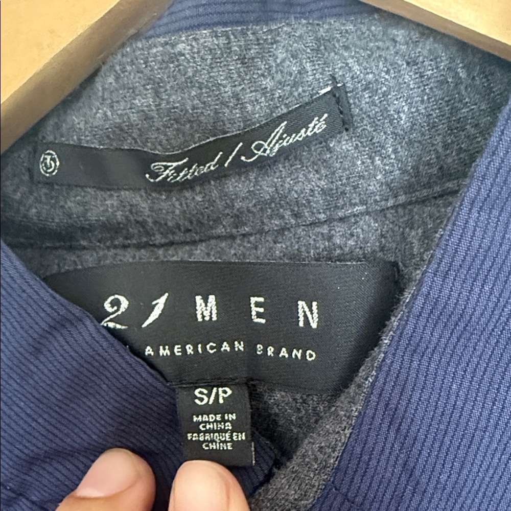 21men Deep Blue Casual Button Down Shirt - Picture 2 of 2